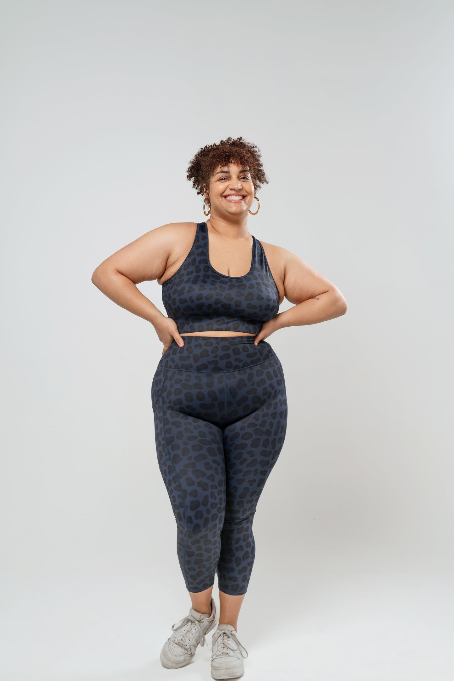 Cheetah Print Crop - Midnight Blue