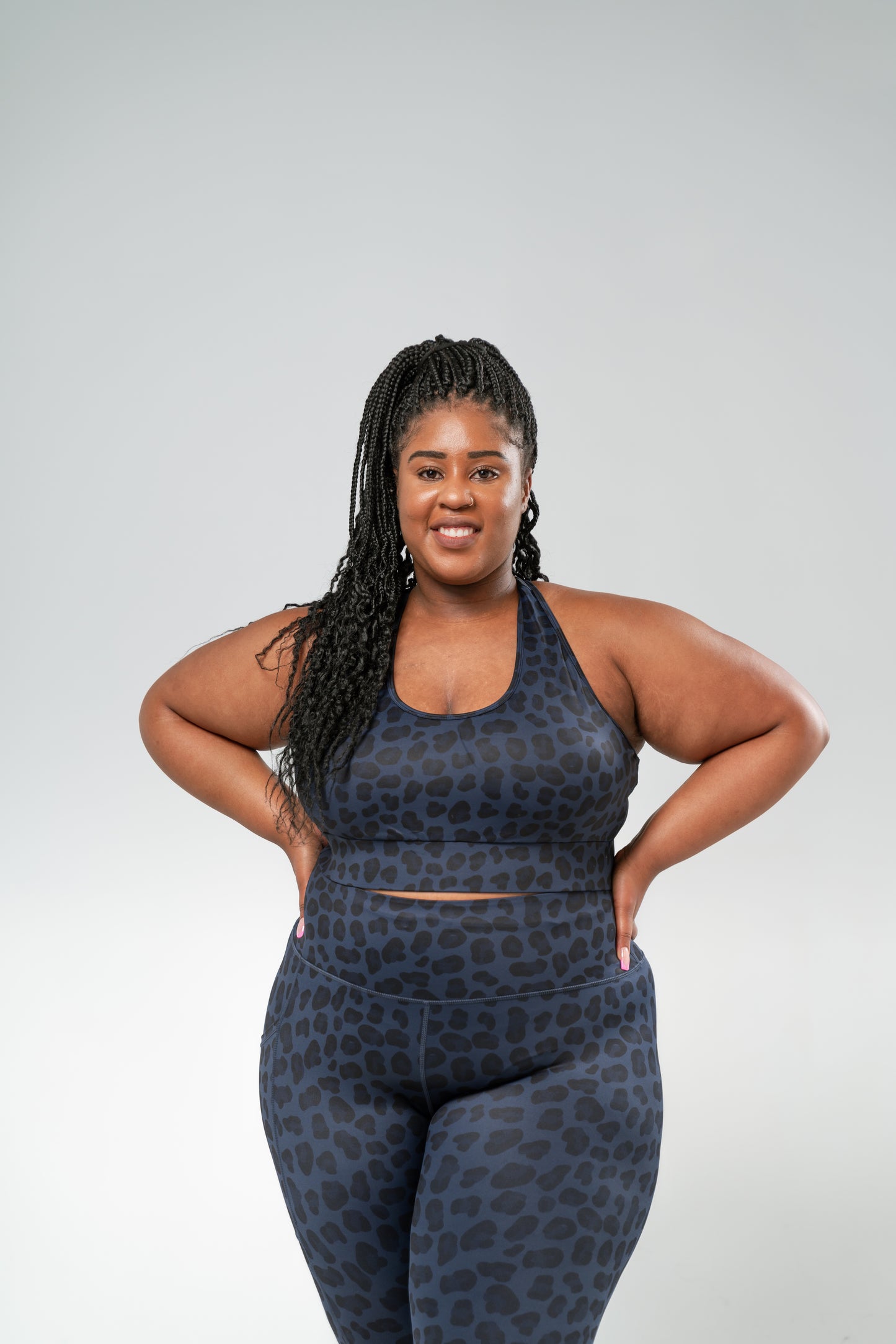 Cheetah Print Crop - Midnight Blue