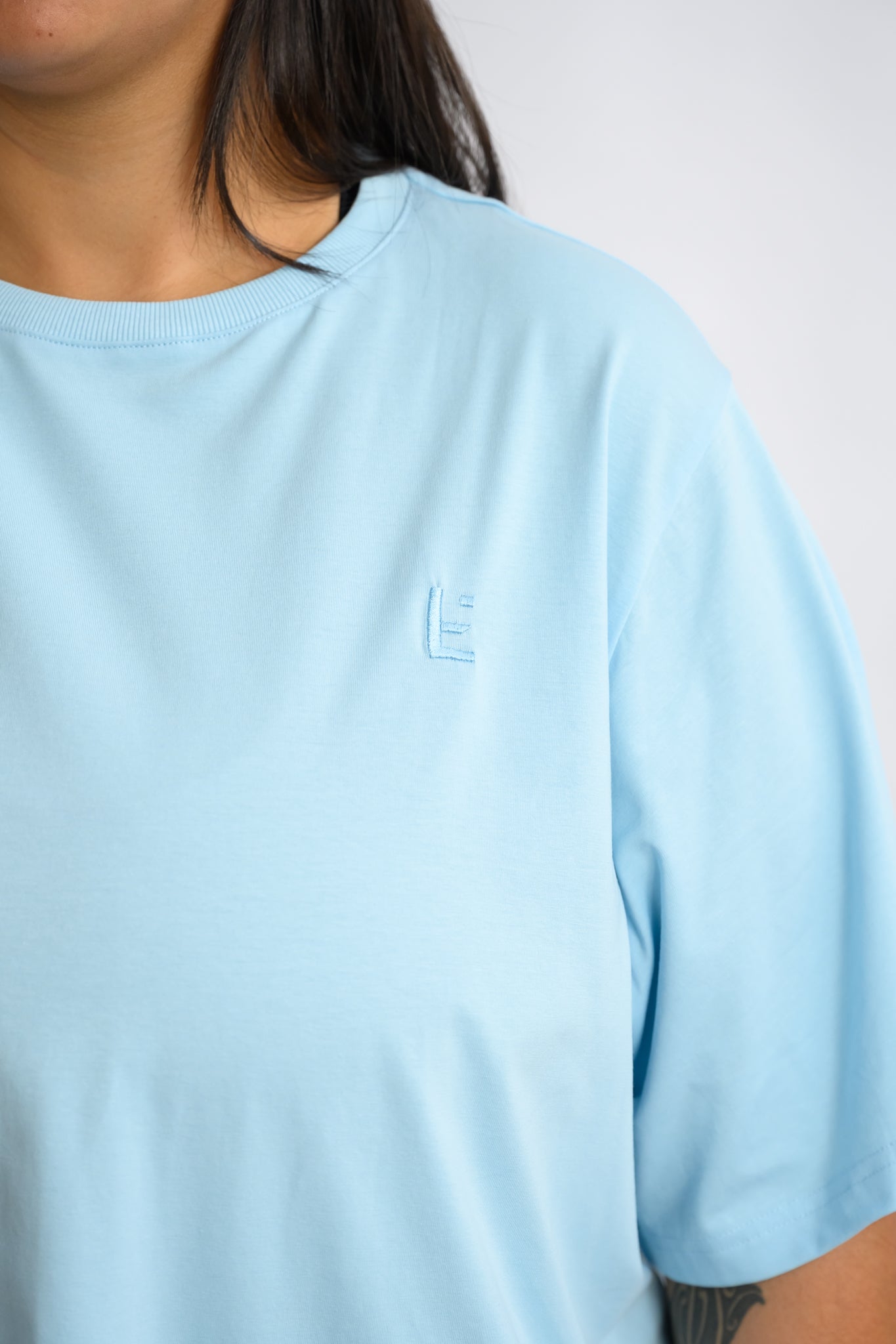 LuxeFit Oversize Tee - Baby Blue