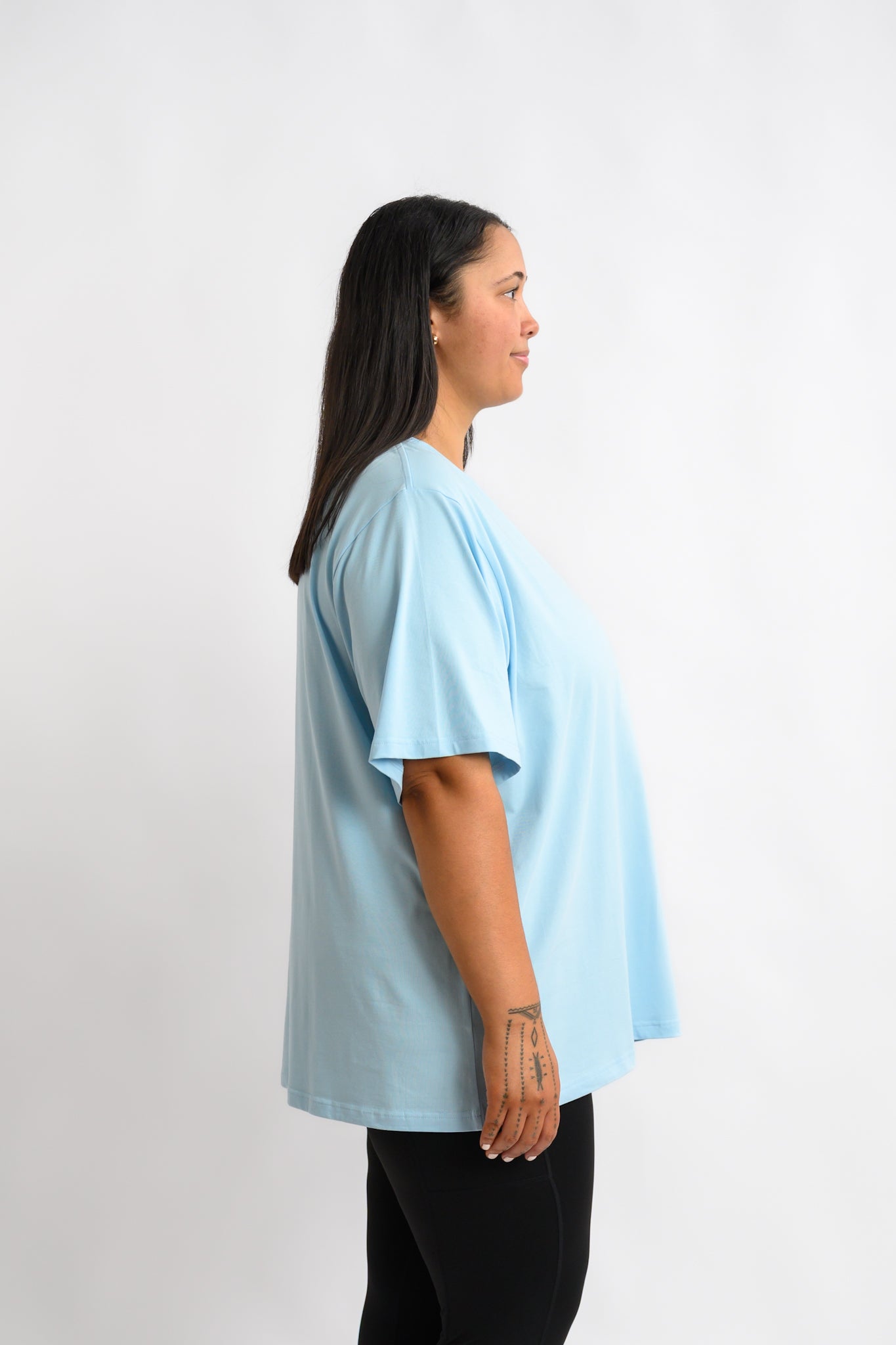 LuxeFit Oversize Tee - Baby Blue