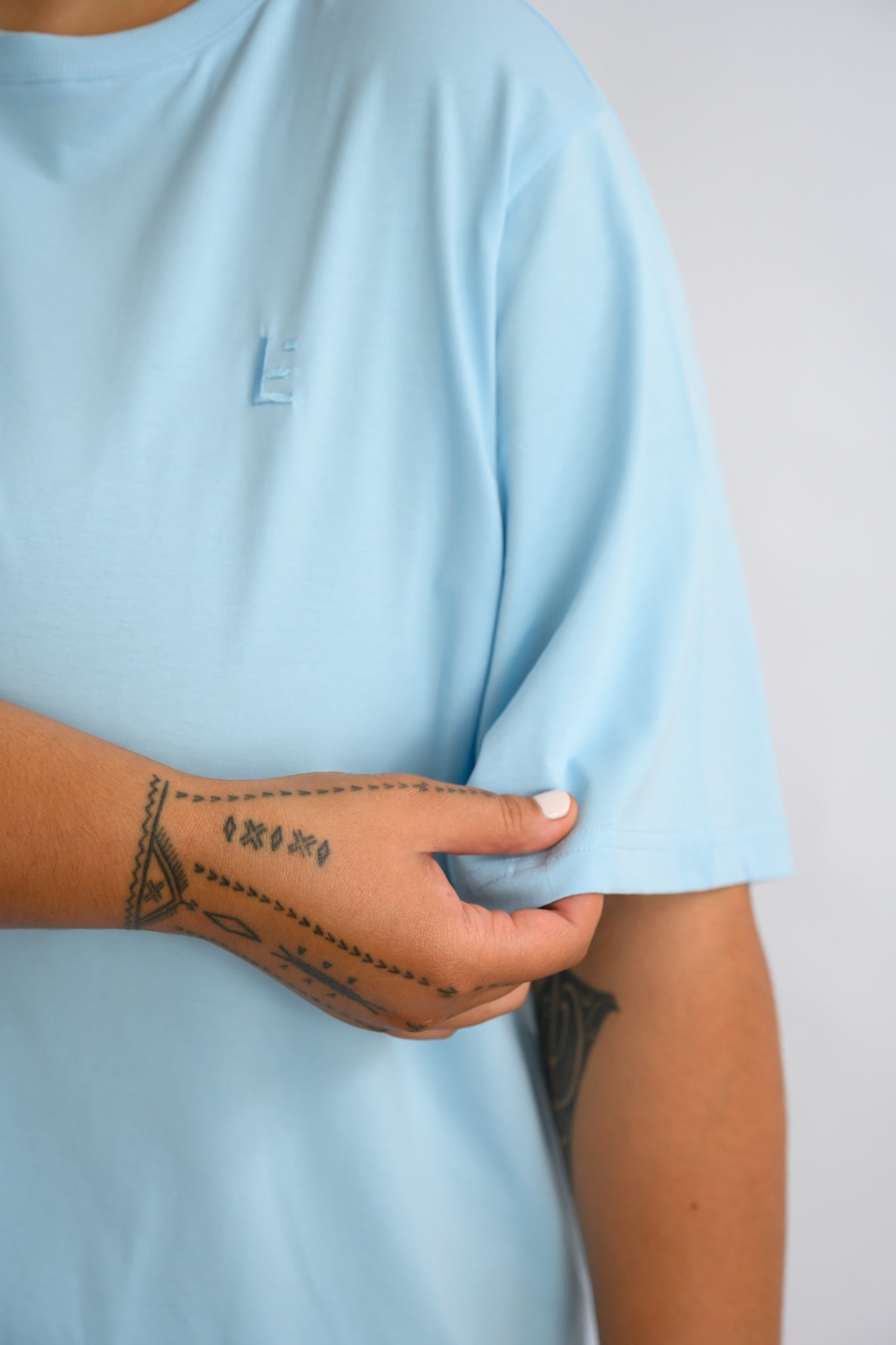 LuxeFit Oversize Tee - Baby Blue
