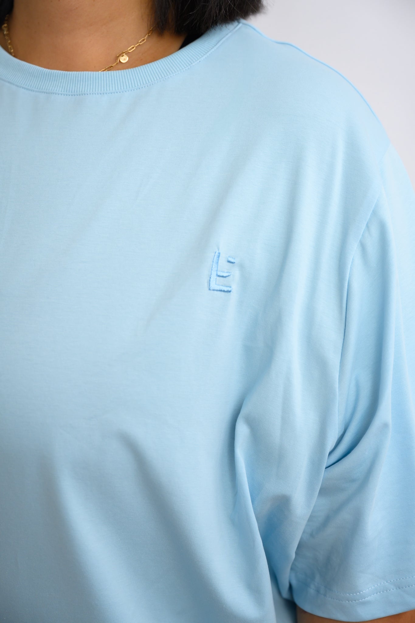 LuxeFit Oversize Tee - Baby Blue