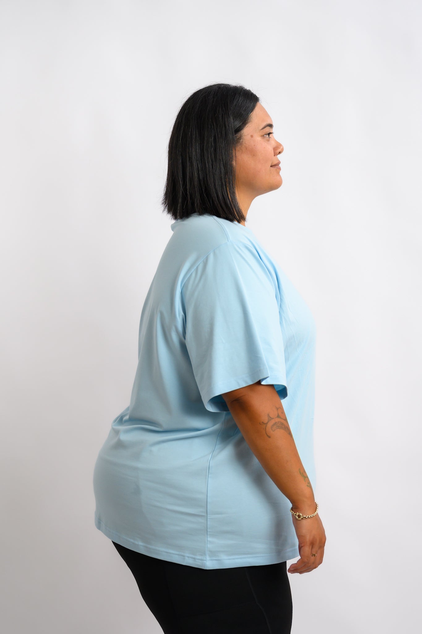 LuxeFit Oversize Tee - Baby Blue