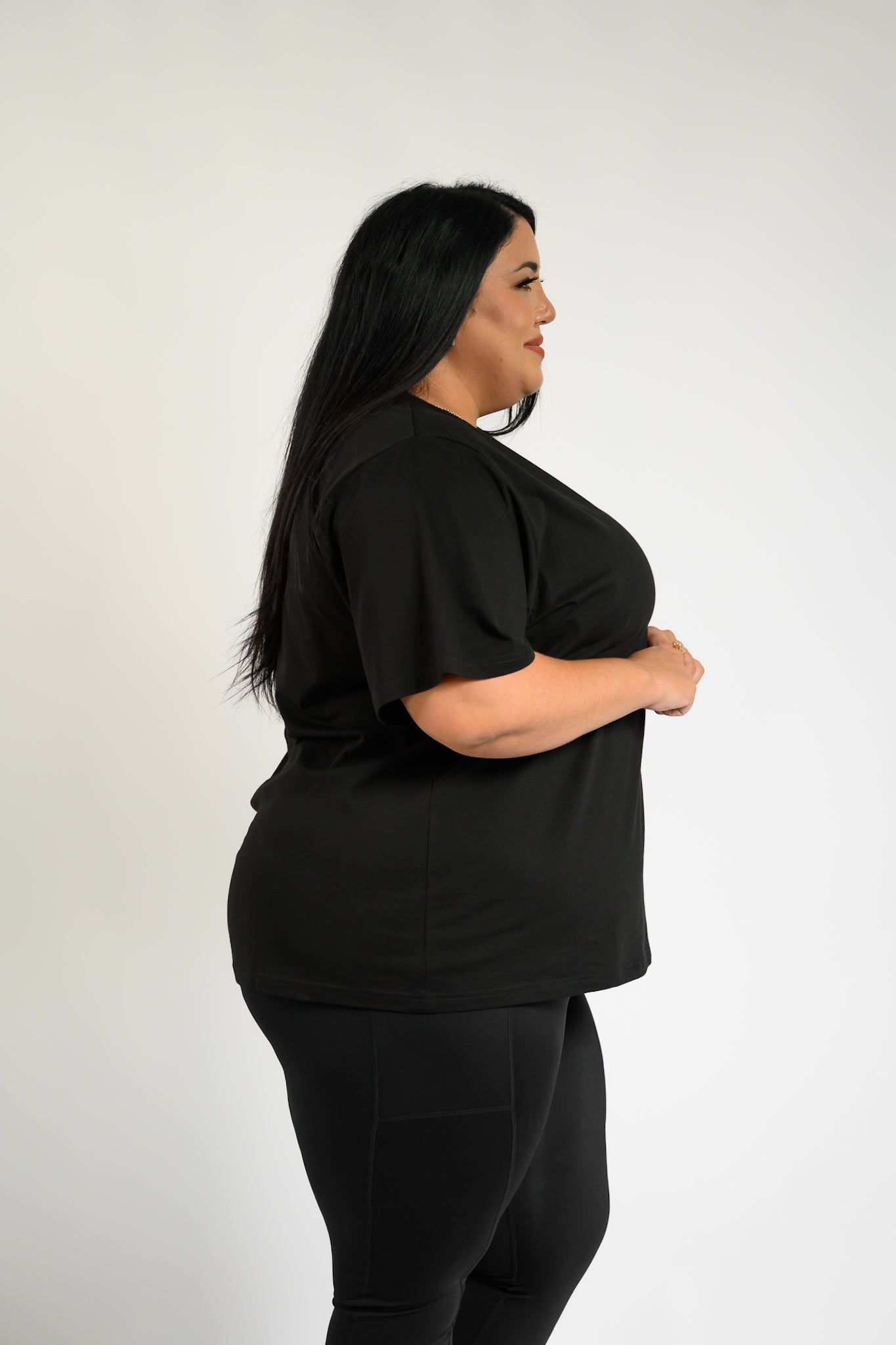 LuxeFit Oversize Tee - Black