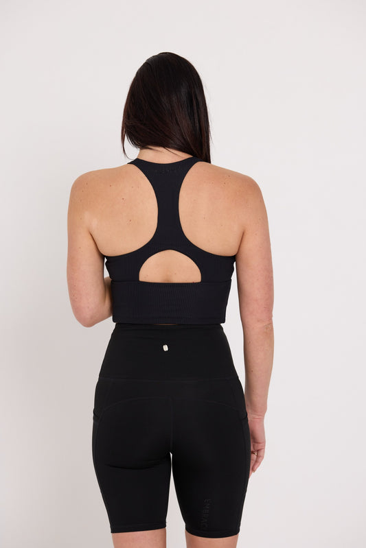 Ribbed Crop - Black
