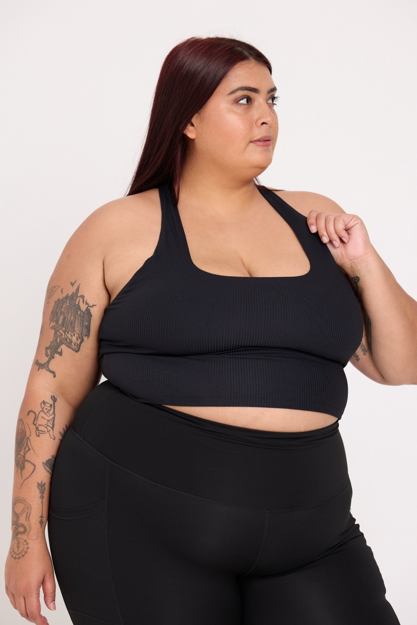 Ribbed Crop - Black