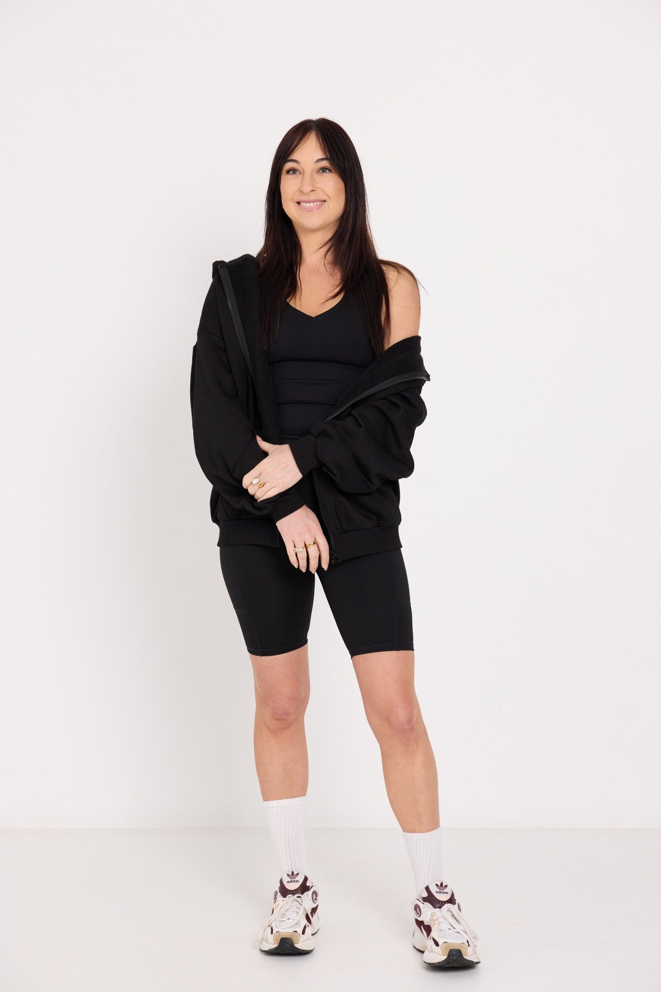 Oversized Full-Zip Hoodie - Black