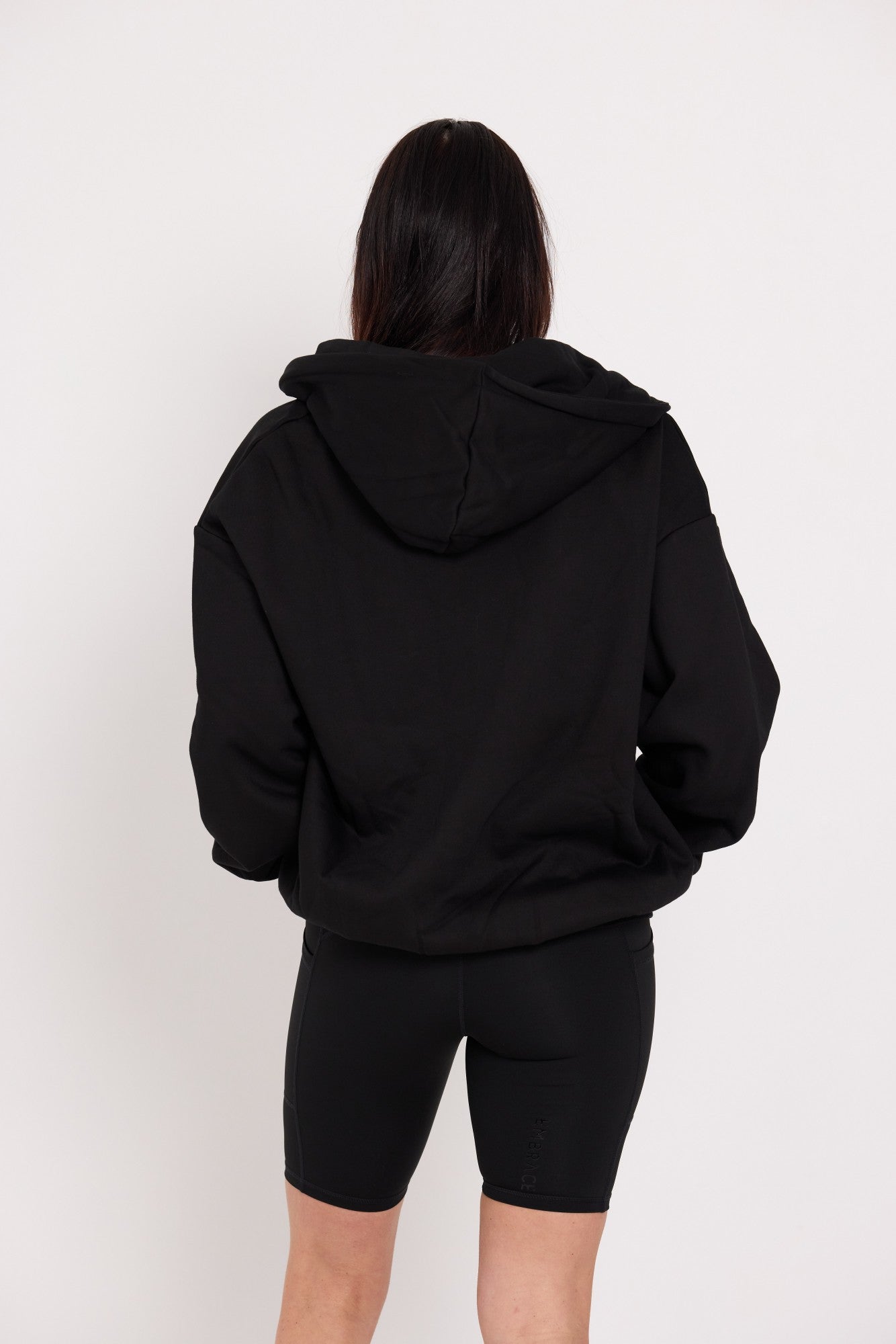 Oversized Full-Zip Hoodie - Black