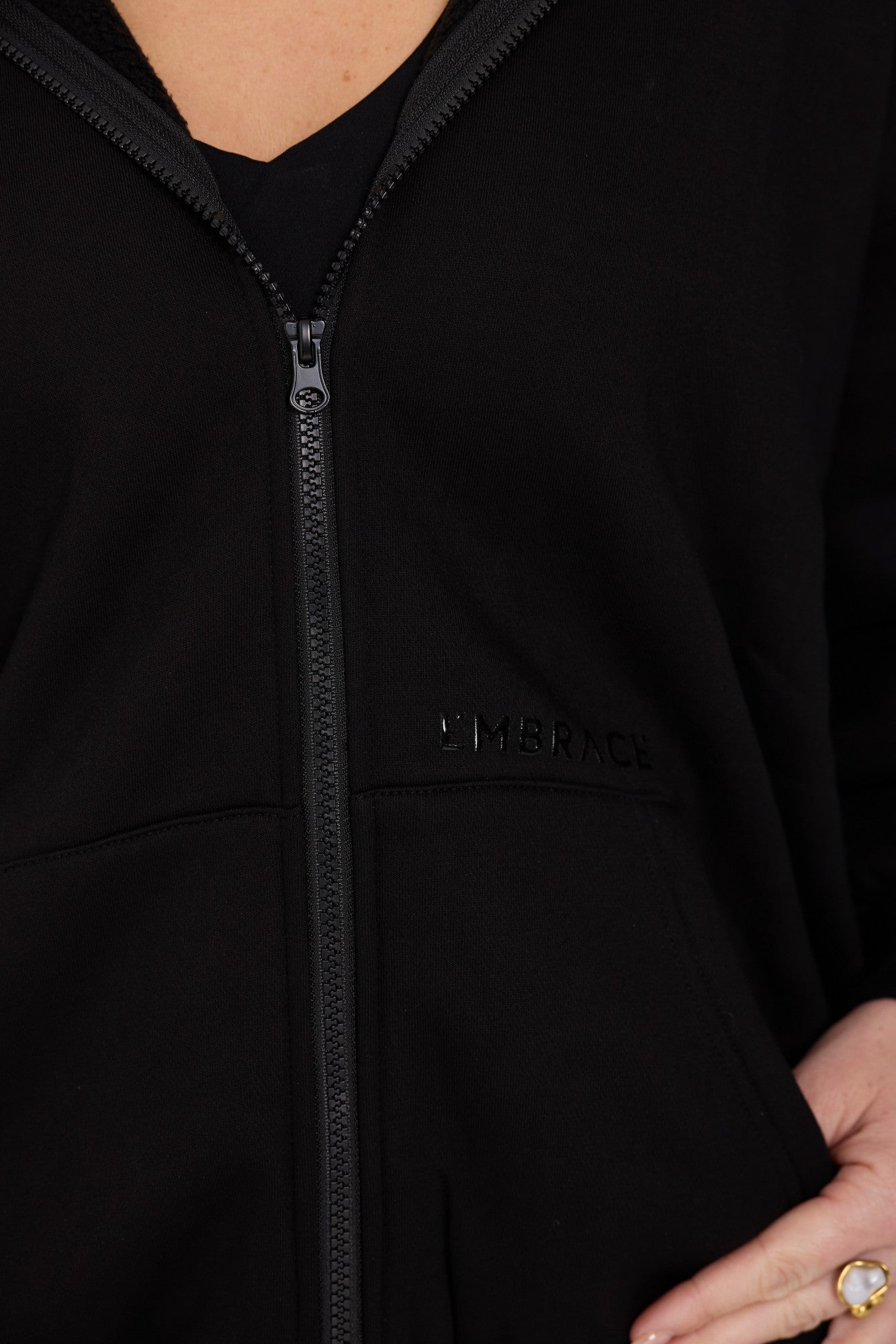 Oversized Full-Zip Hoodie - Black
