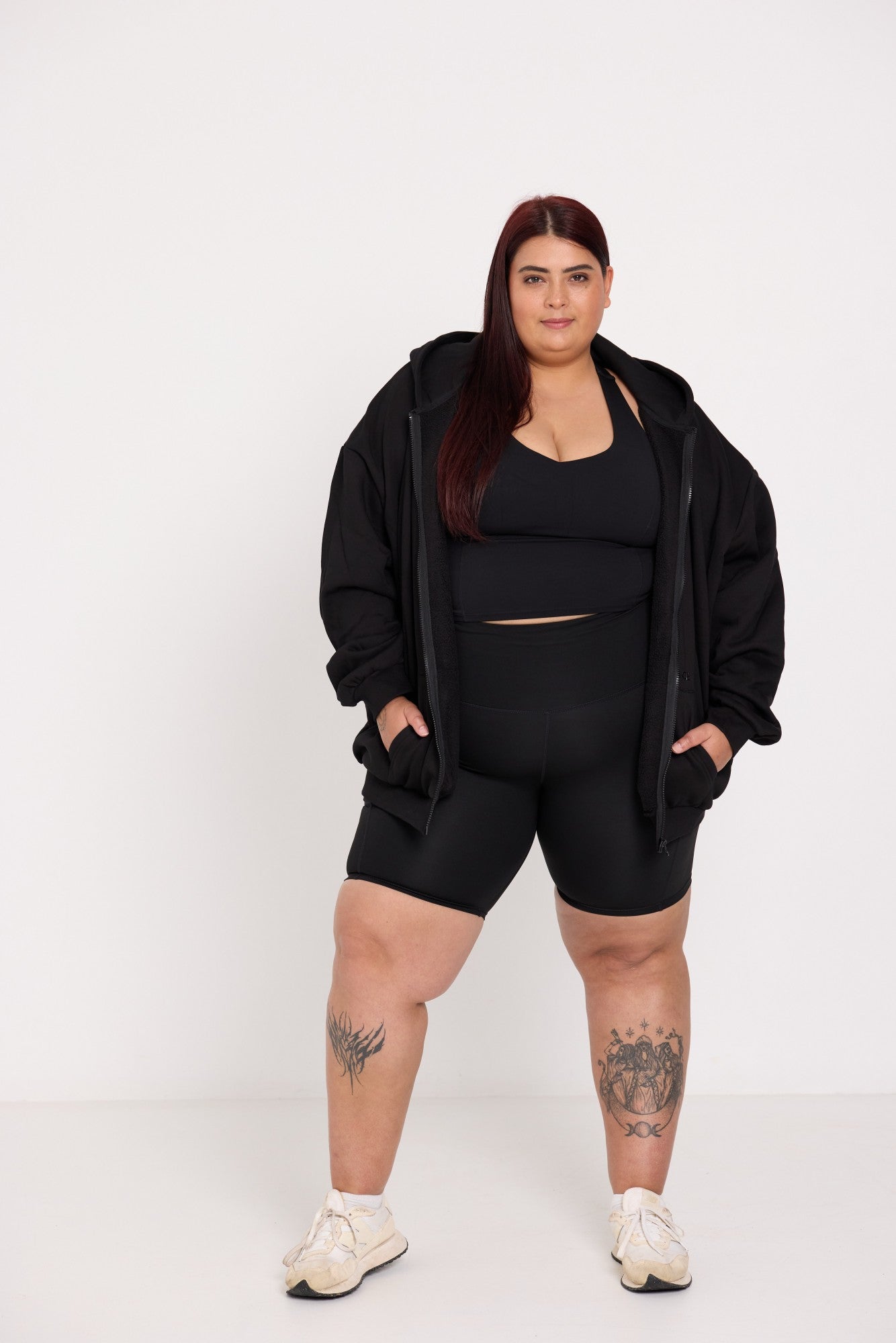 Oversized Full-Zip Hoodie - Black