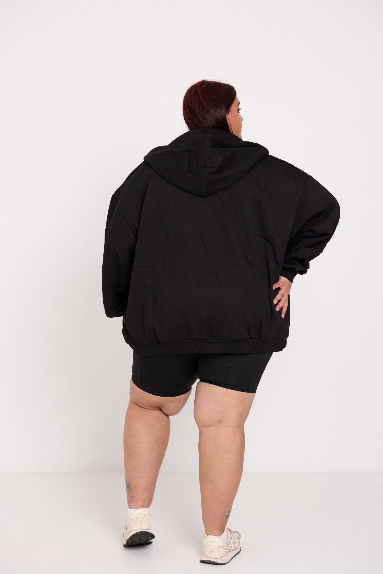 Oversized Full-Zip Hoodie - Black